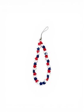Star Bead Phone Charm - Red, White & Blue